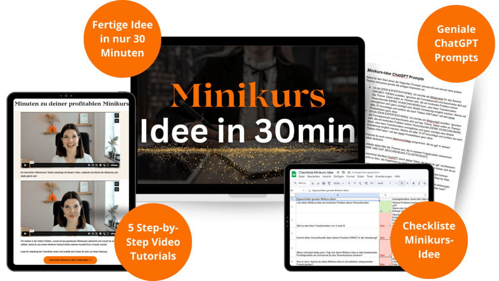 Entwickle in 30 Minuten deine profitable Minikurs-Idee