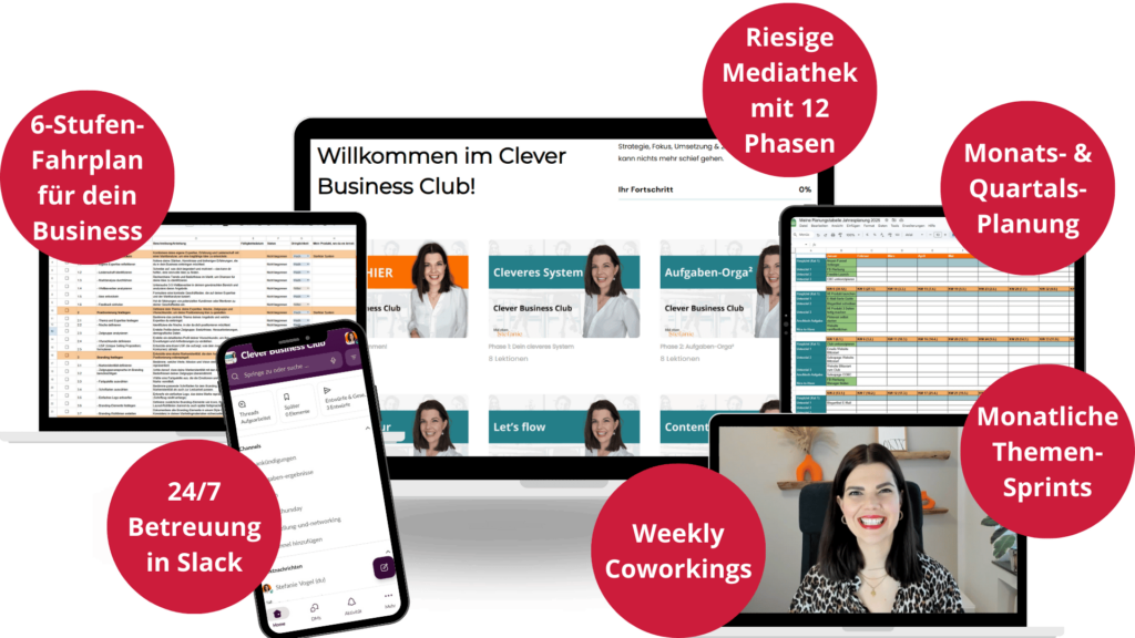 Du siehst: Die meisten Hürden, die dich ausbremsen, haben nichts mit Talent oder harter Arbeit zu tun – sondern mit Strukturen, die nicht für dich gemacht sind. Wenn dein Business sich nach Chaos anfühlt, wenn du von Strategie zu Strategie springst oder dich in Plänen verlierst, die nicht für dein Gehirn gemacht sind, dann liegt das nicht an dir. Dann brauchst du keine neue Methode, sondern eine, die für dich funktioniert. 👉 Stell dir vor, du hättest einen klaren Fahrplan. 👉 Eine Struktur, die dich in der Umsetzung hält, ohne dich einzuengen. 👉 Und eine Umgebung, die dich wirklich supportet – statt dir das Gefühl zu geben, du wärst einfach „nicht strukturiert genug“. Genau das bekommst du im Clever Business Club.